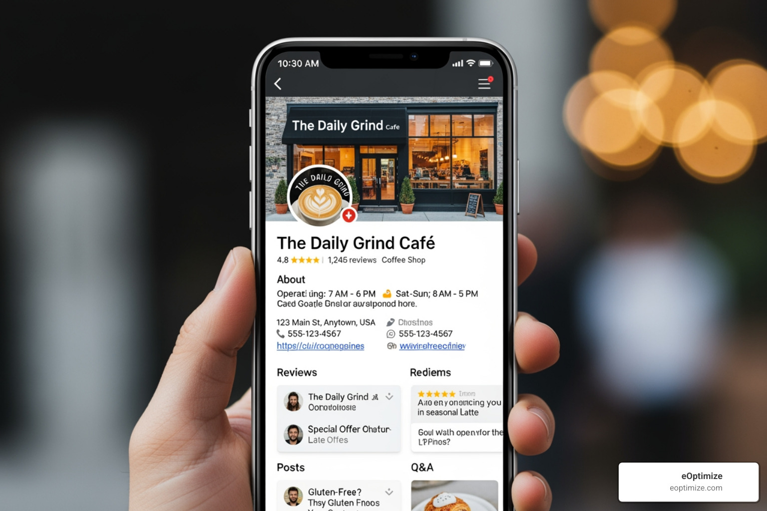 fully optimized Google Business Profile on a smartphone - Future of local SEO