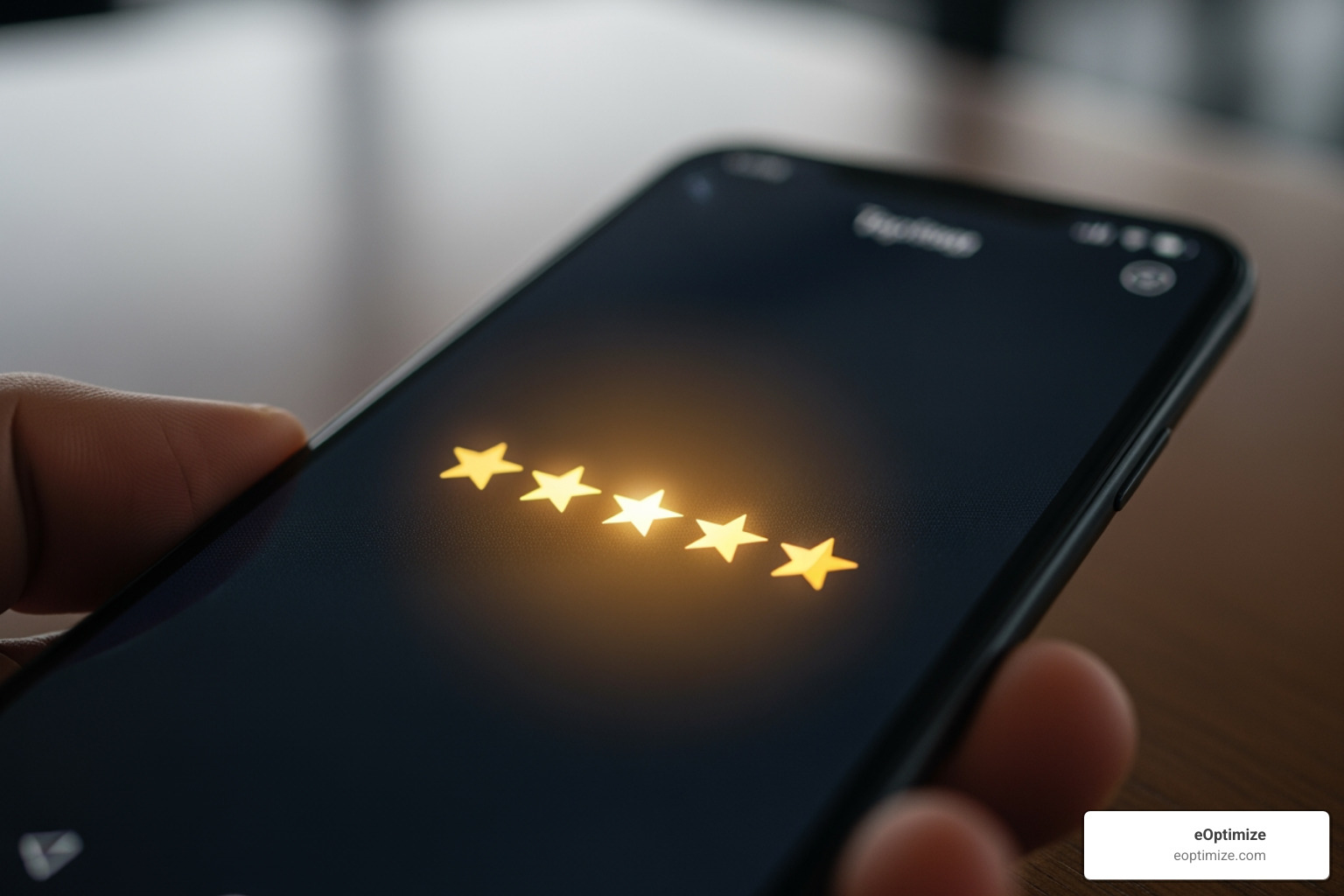 5-star review on a smartphone - Improve local rankings