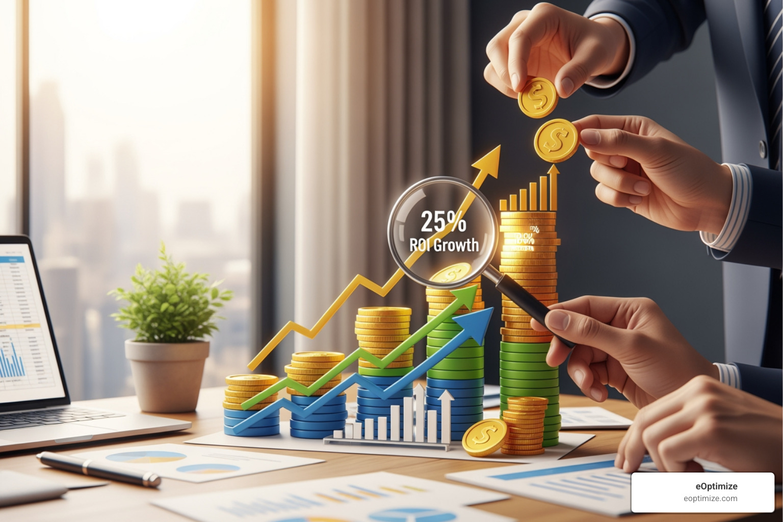 complex flowchart showing different marketing channels leading to a single conversion - Marketing ROI improvement