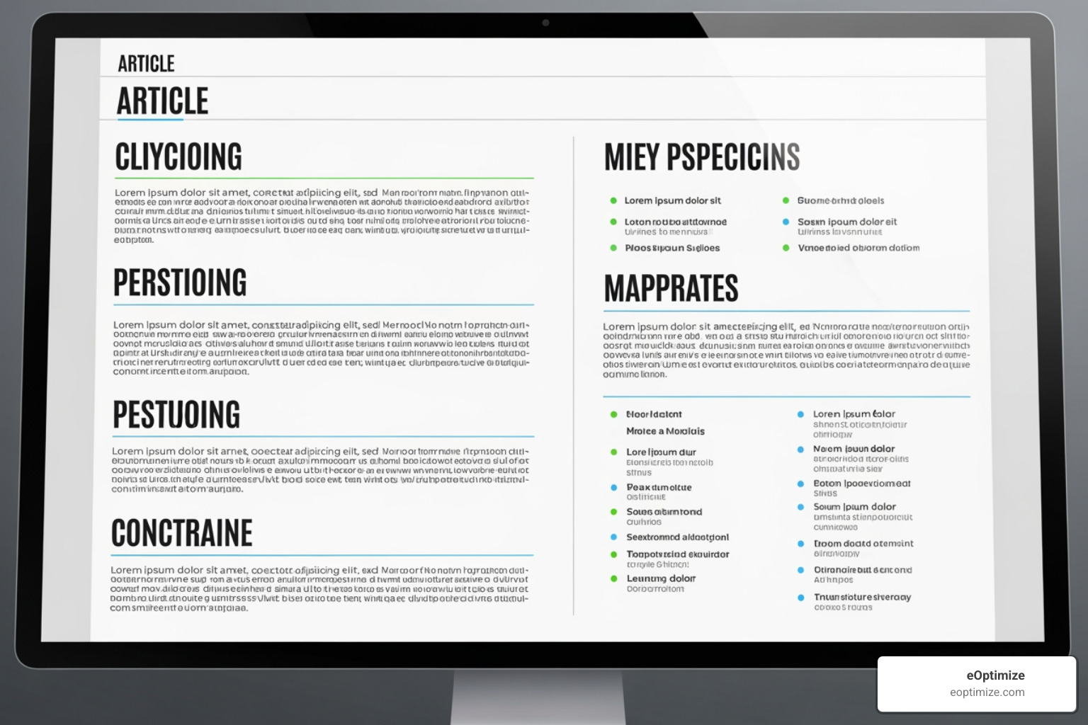 Well-structured article with headings, lists, and short paragraphs - Google AIO ranking