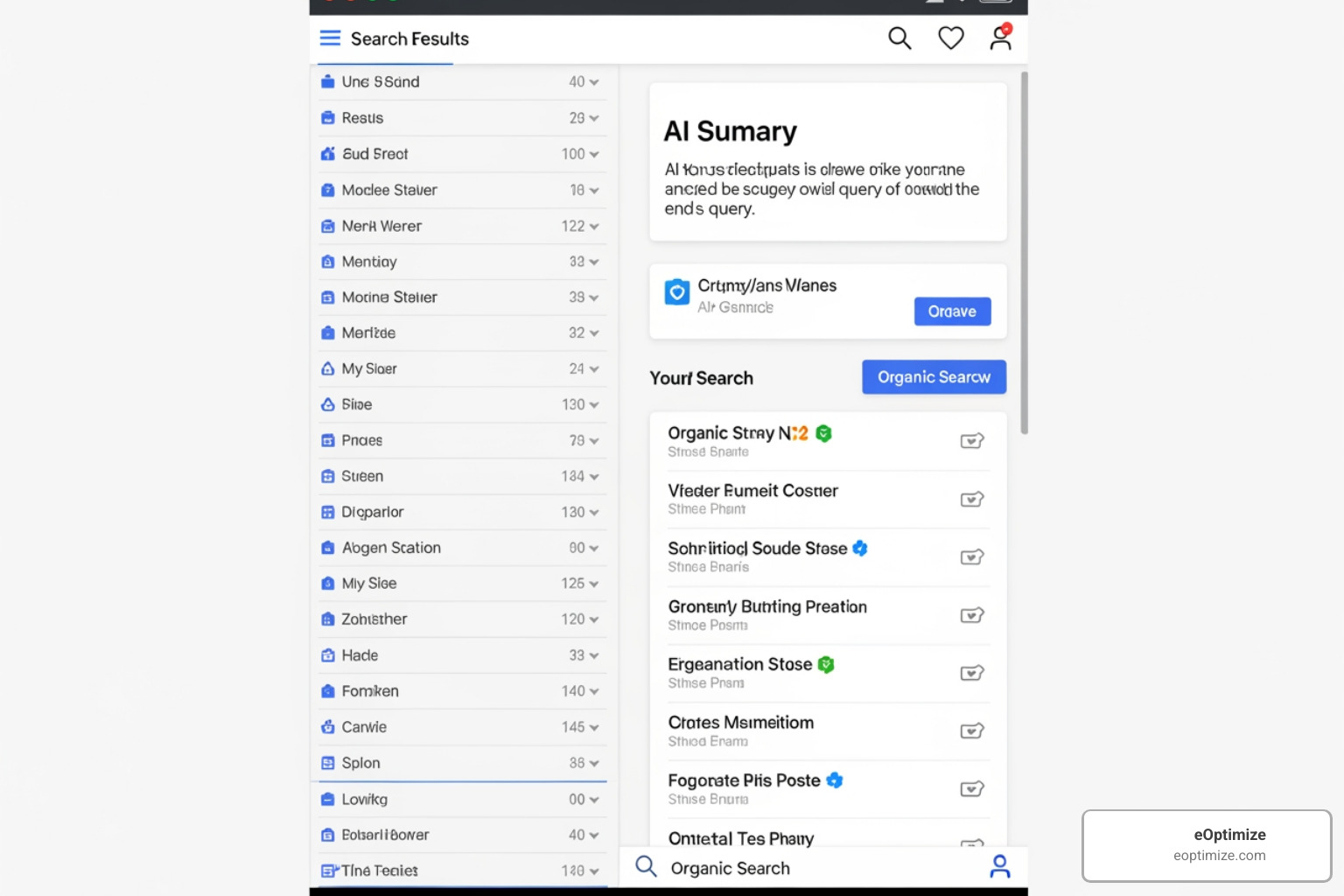 comparing a traditional SERP with a modern SERP dominated by an AI Overview - Optimizing for AI Overviews comparing a traditional SERP with a modern SERP dominated by an AI Overview - Optimizing for AI Overviews