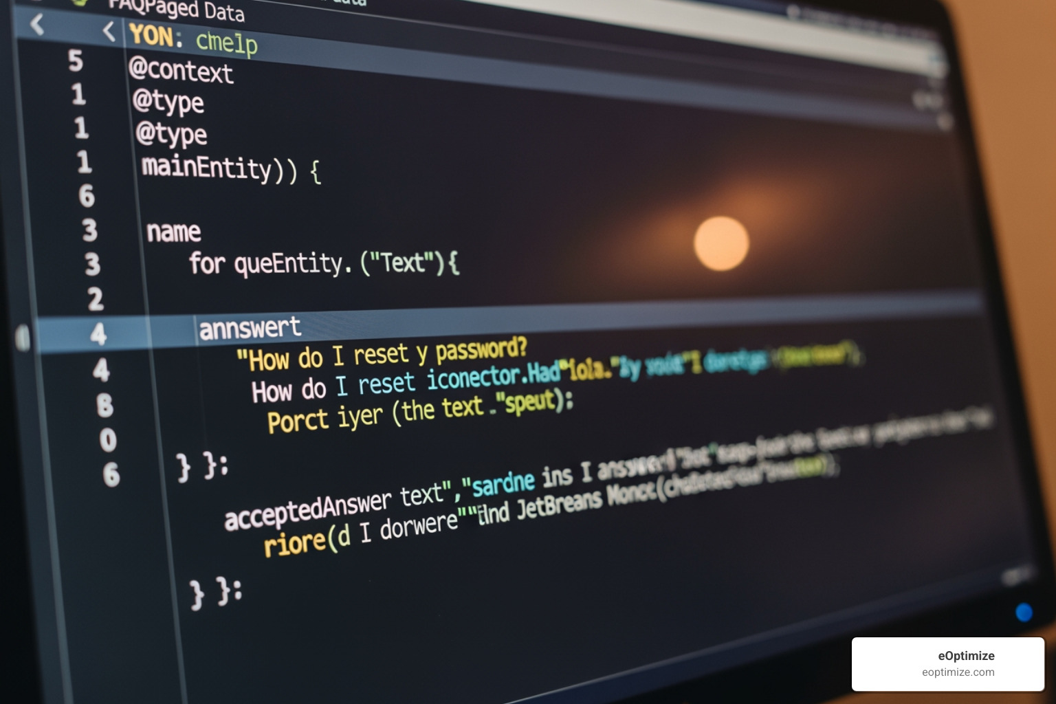 Website code showing implemented FAQPage schema markup - Niche-Specific AI Overviews Optimization