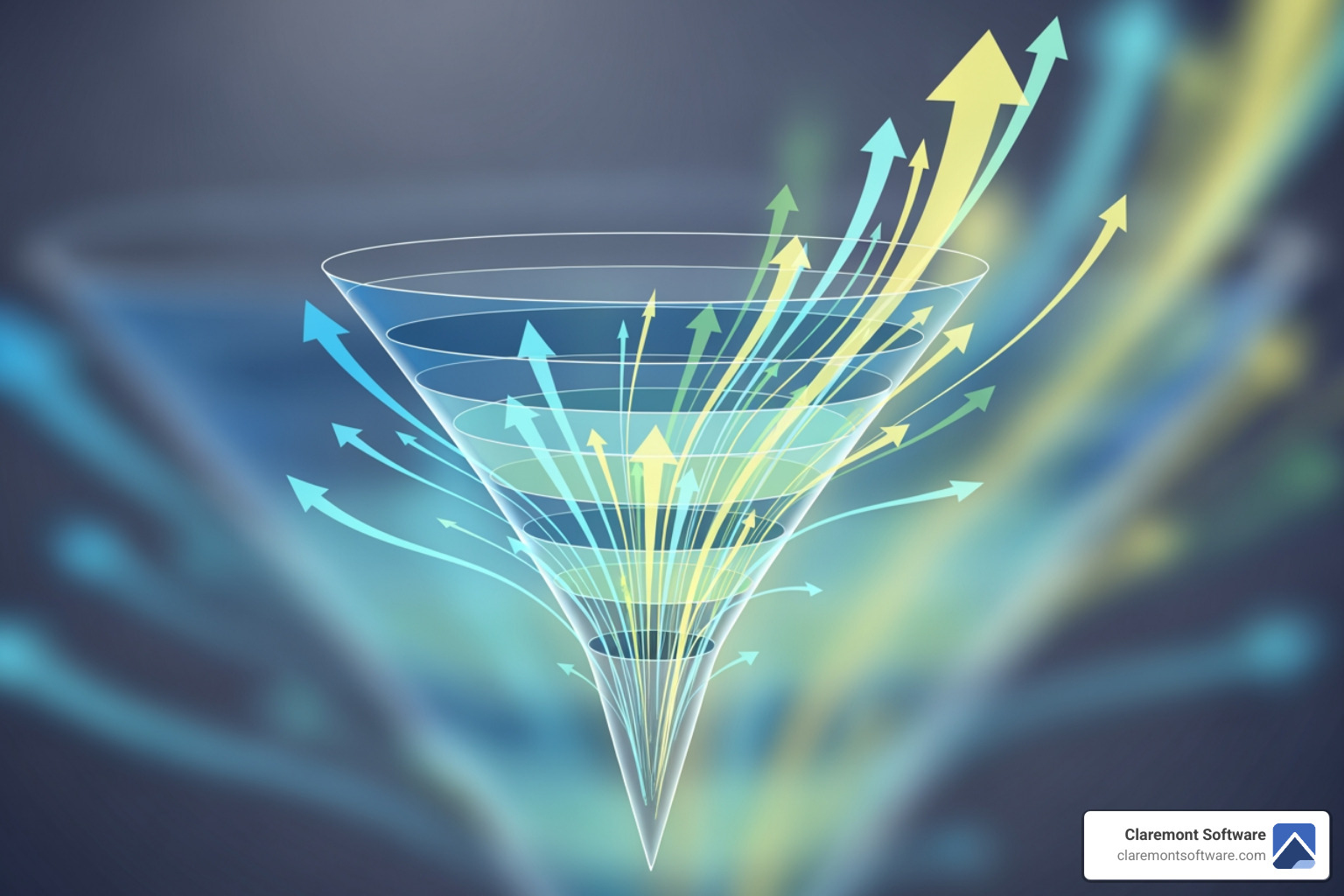 conversion funnel with arrows showing improvement - calculate website roi conversion funnel with arrows showing improvement - calculate website roi
