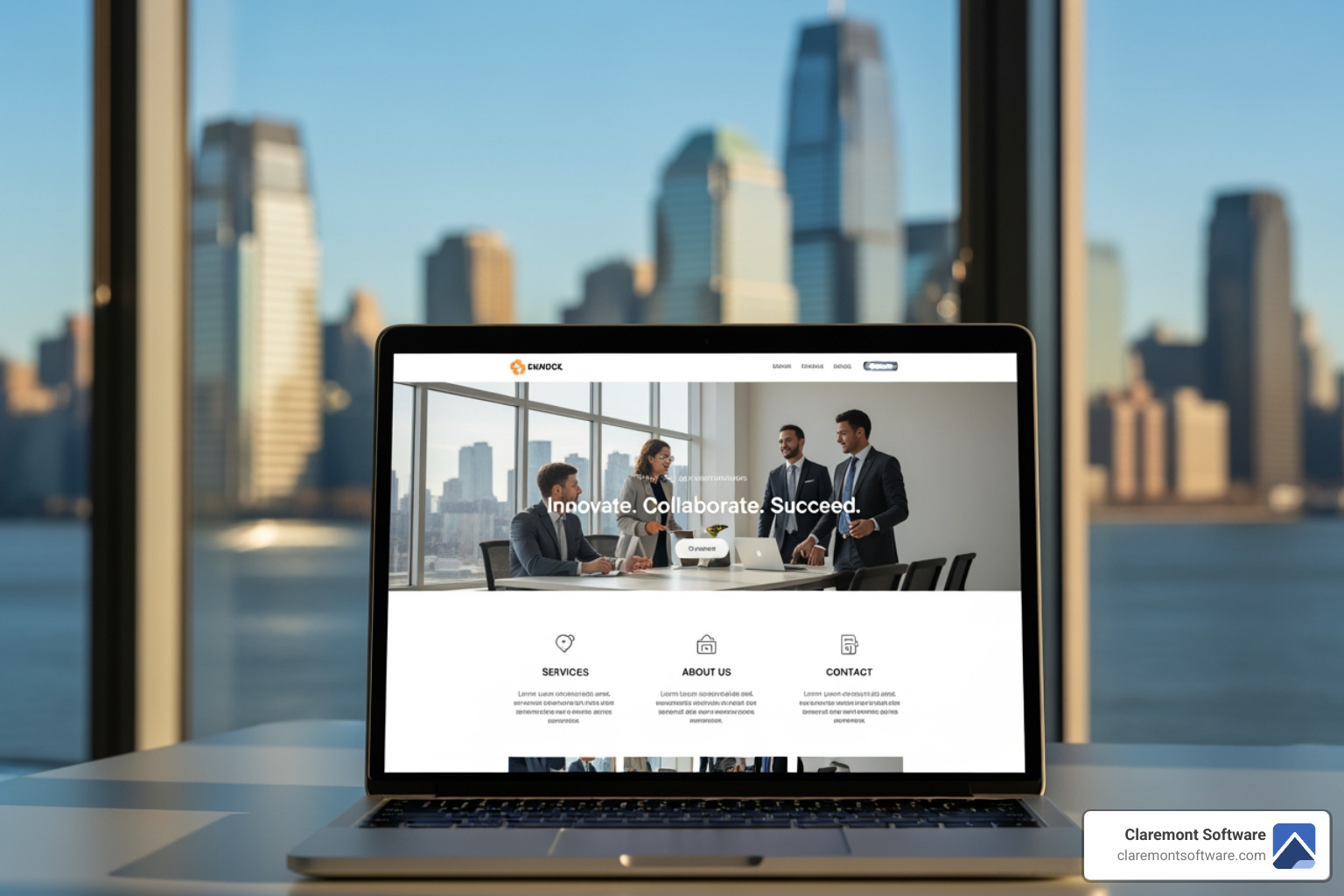 professional website design on laptop with Illinois skyline - professional website design & development company in Illinois professional website design on laptop with Illinois skyline - professional website design & development company in Illinois