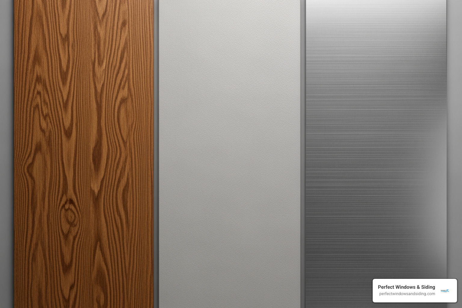 side-by-side comparison of wood, fiberglass, and steel door textures - New entry door