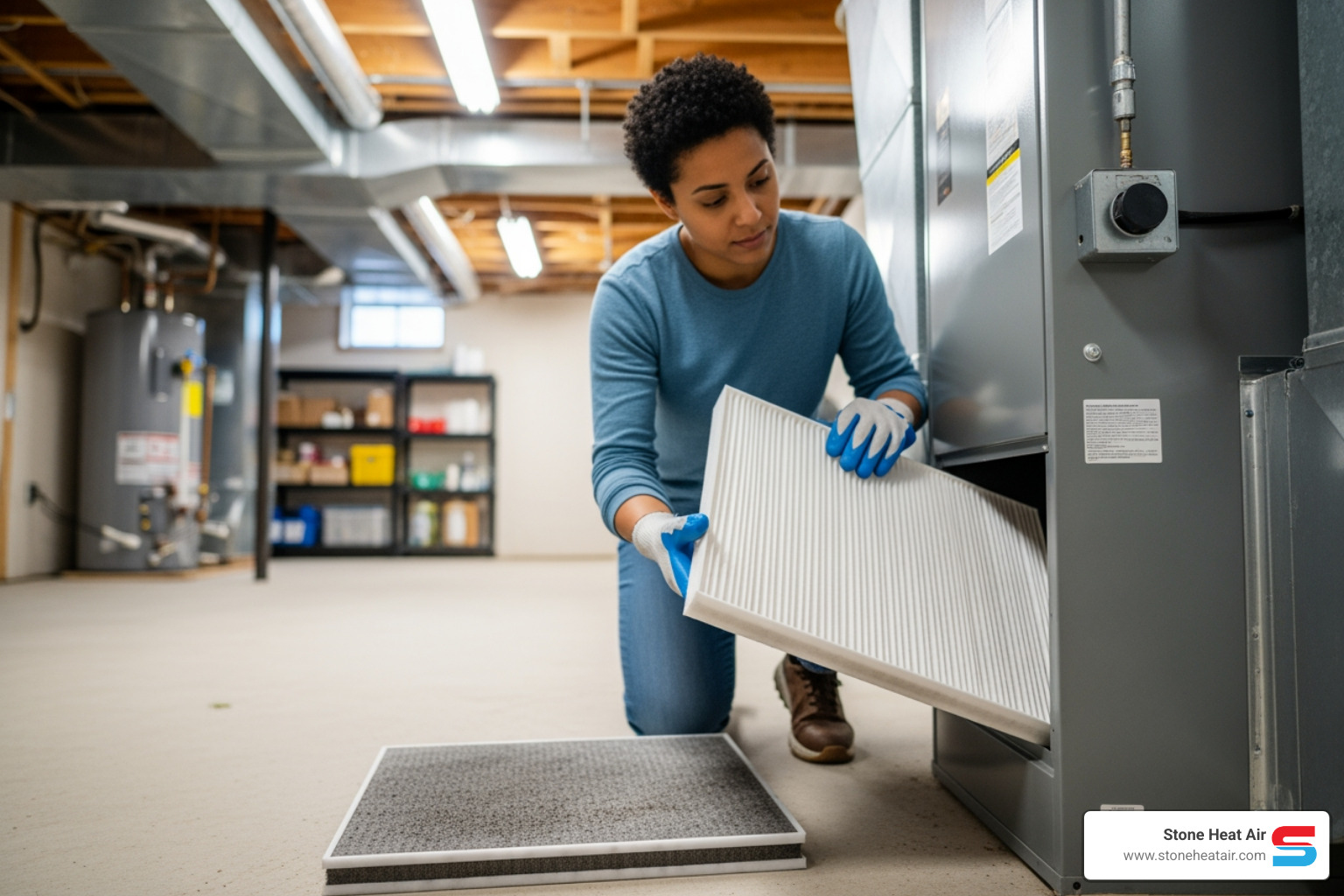homeowner changing an air filter - duct cleaning making noise in grants pass or