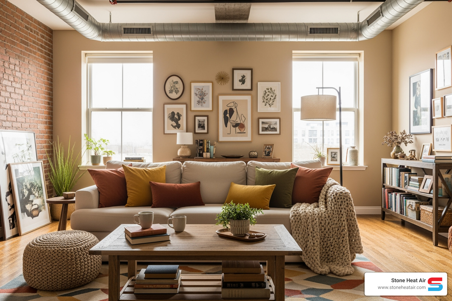 comfortable living room with ductwork vents - duct cleaning making noise in grants pass or