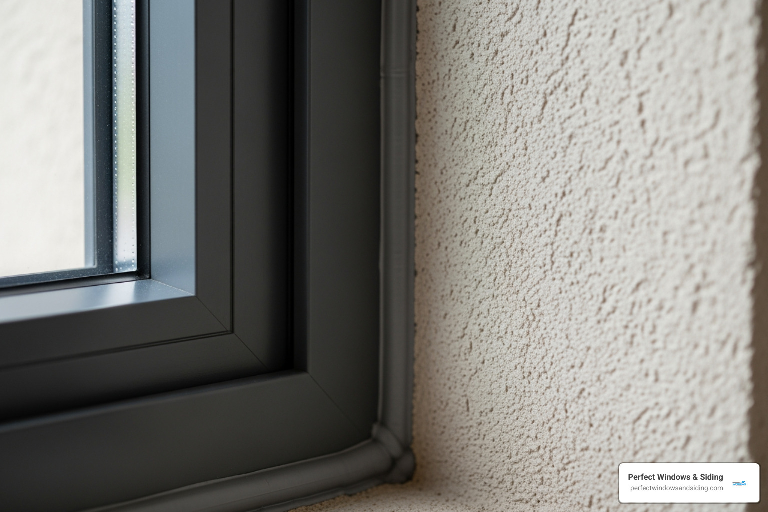 close-up of a perfectly sealed custom window frame - Custom sized windows
