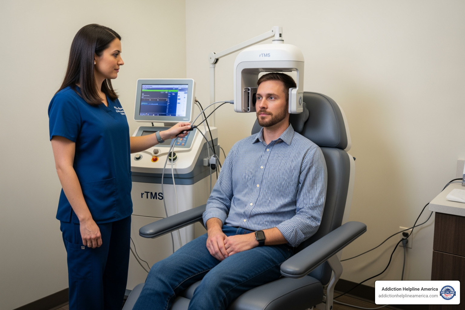 patient undergoing rTMS - extreme depression treatment patient undergoing rTMS - extreme depression treatment