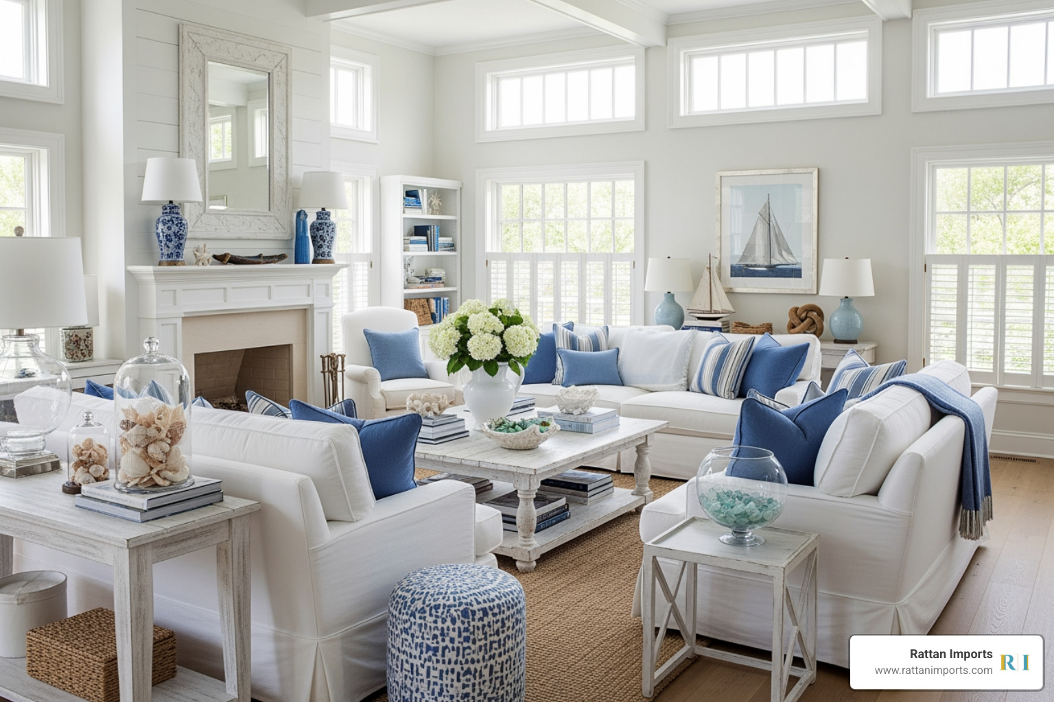 iconic blue and white living room from Something's Gotta Give - what is nancy meyers inspired interior design iconic blue and white living room from Something's Gotta Give - what is nancy meyers inspired interior design