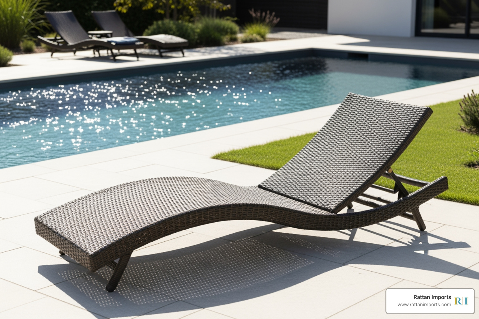 sleek, S-shaped wicker chaise lounge - dark brown wicker chaise lounge sleek, S-shaped wicker chaise lounge - dark brown wicker chaise lounge