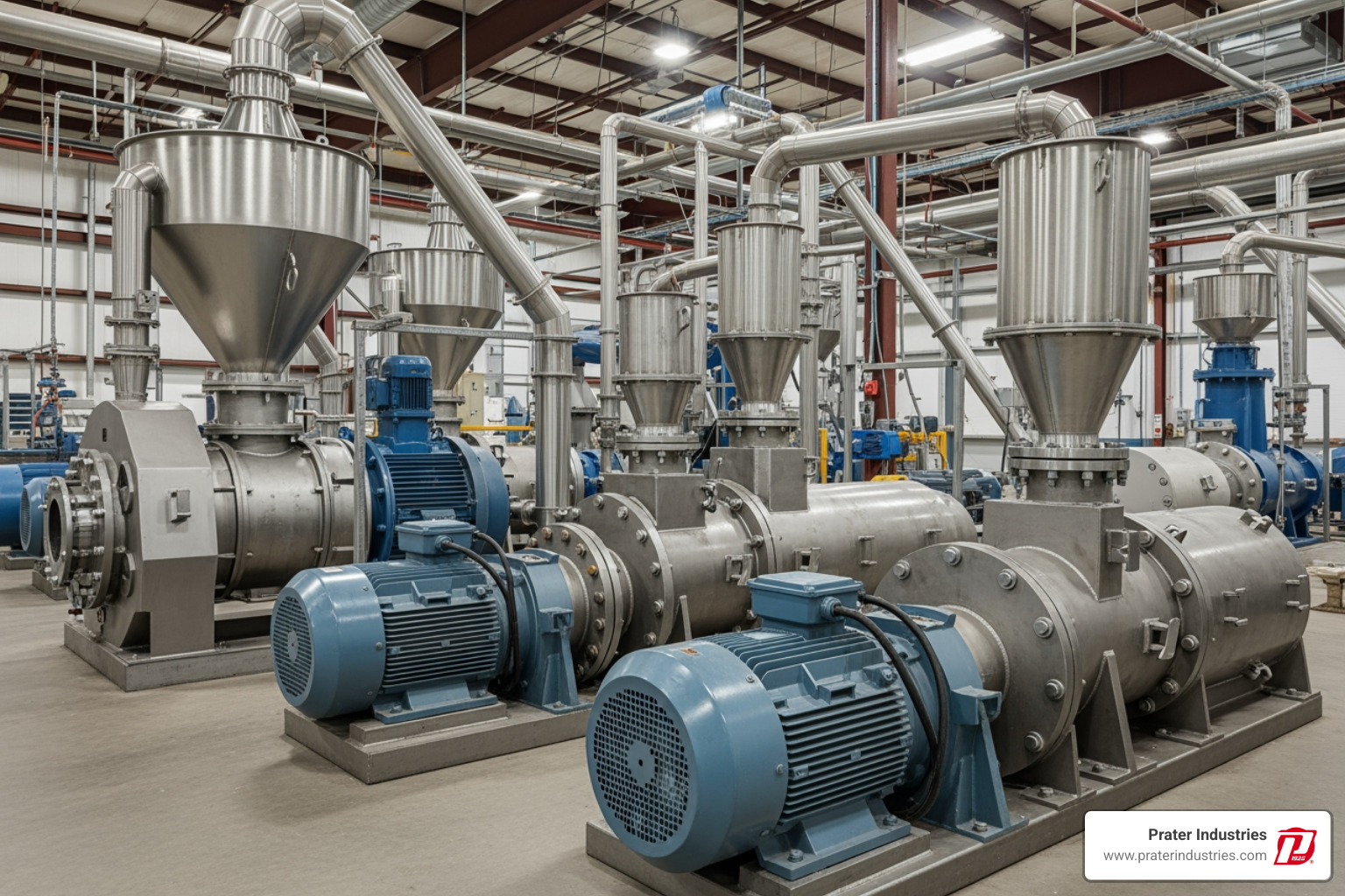 Prater Industries fine grinders, hammer mills, and rotary airlock valves