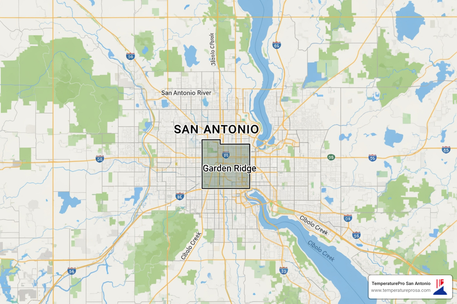 map highlighting Garden Ridge and San Antonio area - best electrical company in garden ridge tx map highlighting Garden Ridge and San Antonio area - best electrical company in garden ridge tx
