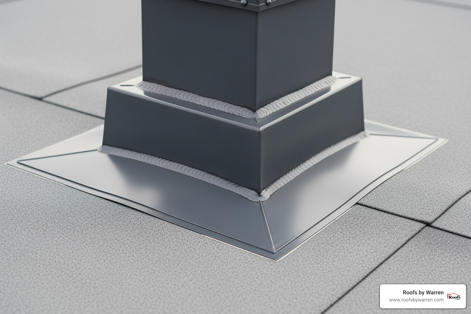 detailed flashing around a roof vent - membrane roof installation