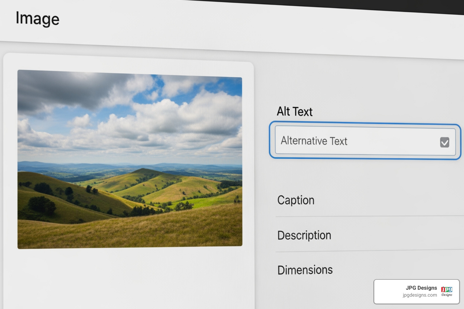 where to add Alt Text to an image in a CMS - how to seo optimize