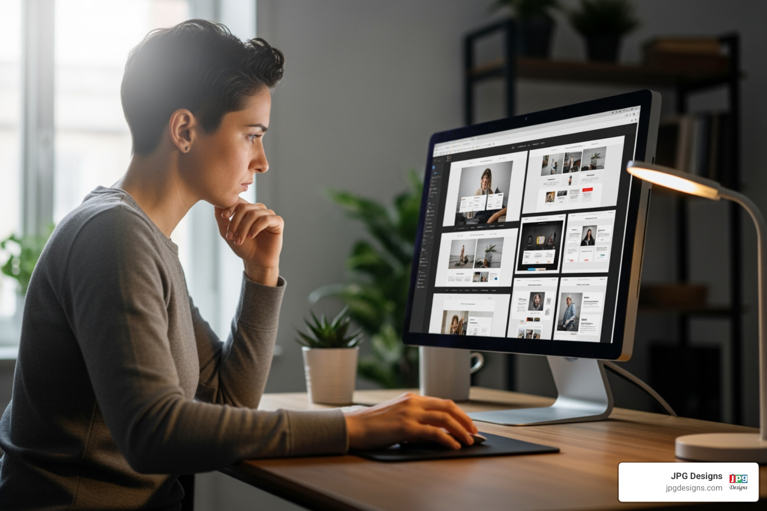 person analyzing website portfolio - best website design companies