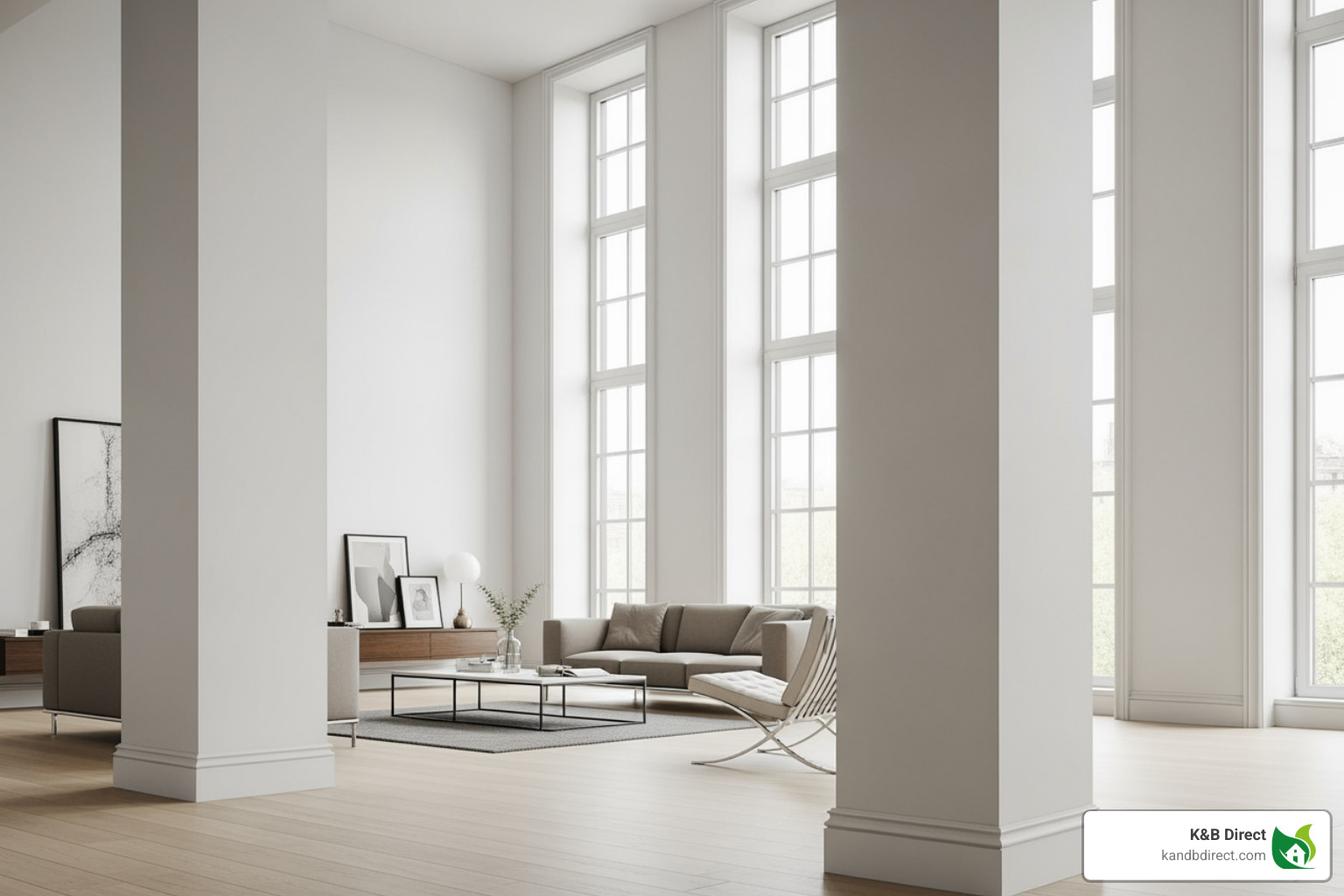 A room with tall ceilings and appropriately scaled tall, simple baseboards - modern base moulding A room with tall ceilings and appropriately scaled tall, simple baseboards - modern base moulding