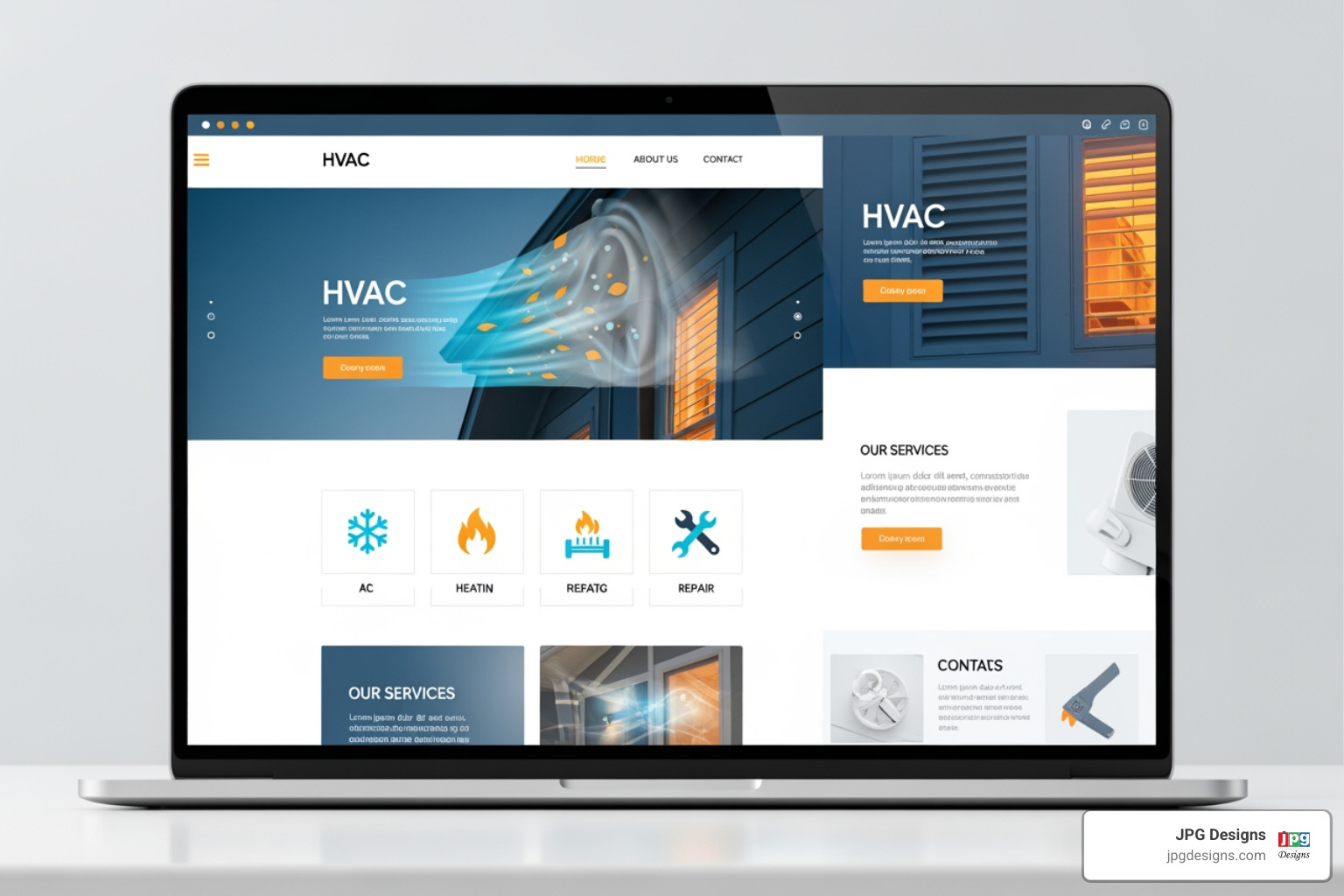 comparison of a poor mobile website experience to a good one - hvac web designs