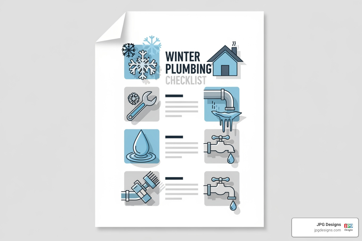 An example of a lead magnet for plumbers, such as a "Winter Plumbing Checklist" - plumber email marketing