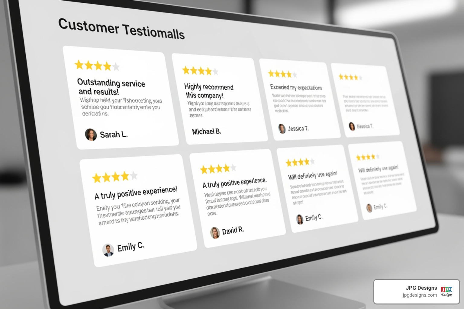 A website section showing customer testimonials and 5-star ratings - hvac contractor web design services