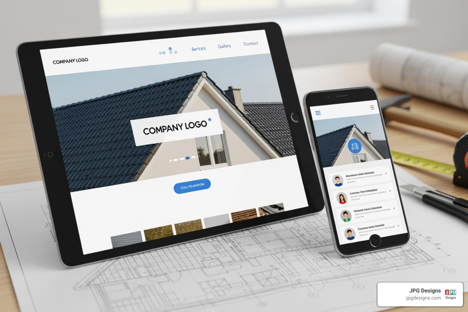roofing website homepage - roofing company websites