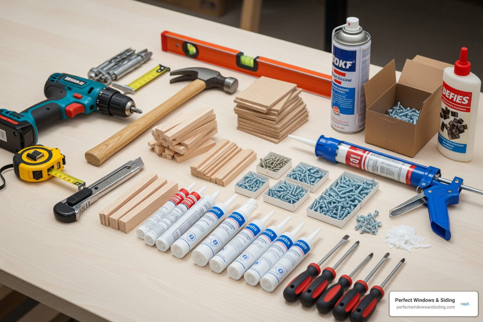 tools and materials for door installation - french door installation