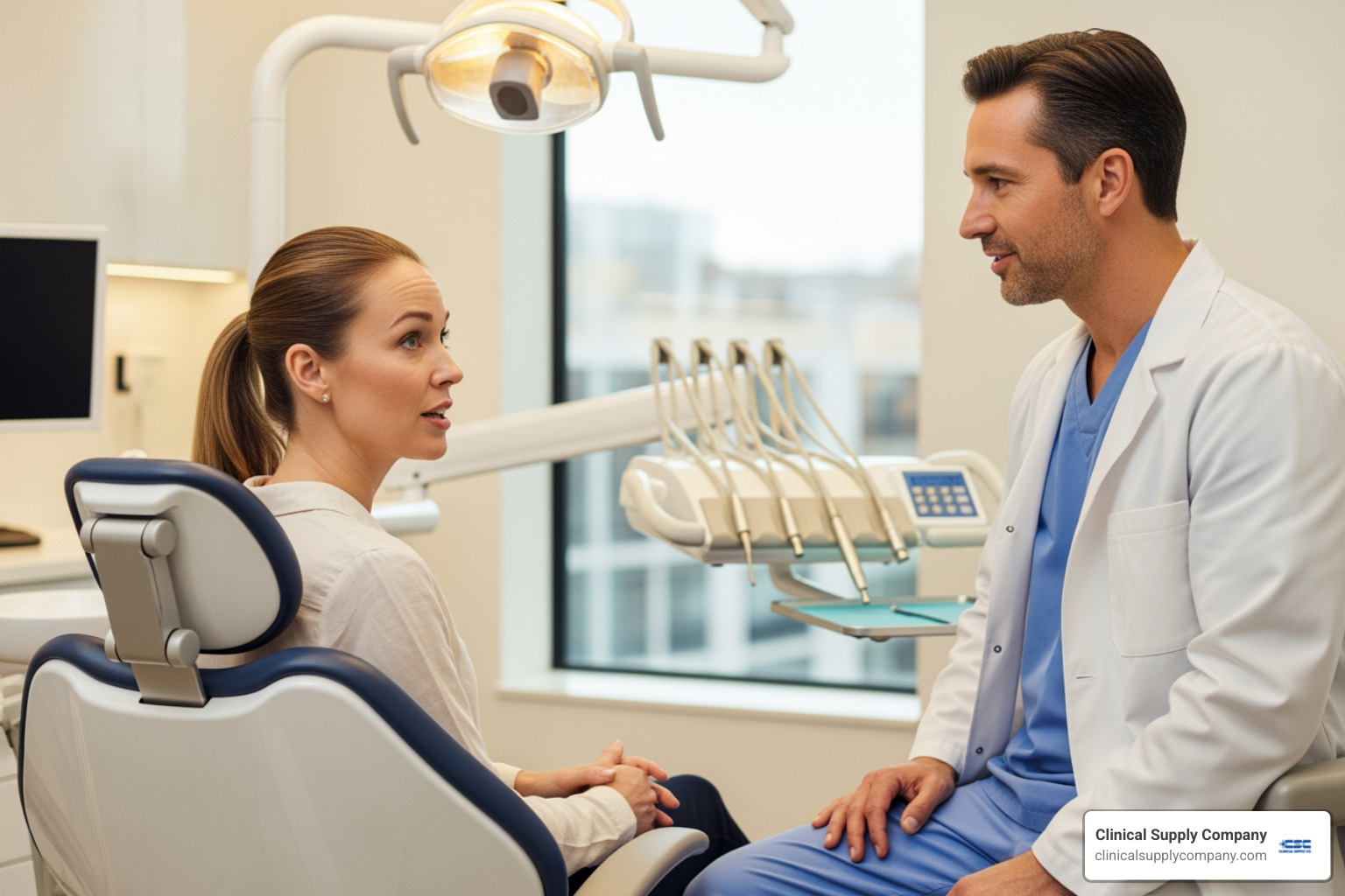 A patient speaking with a dental professional about their concerns - dental patient protection