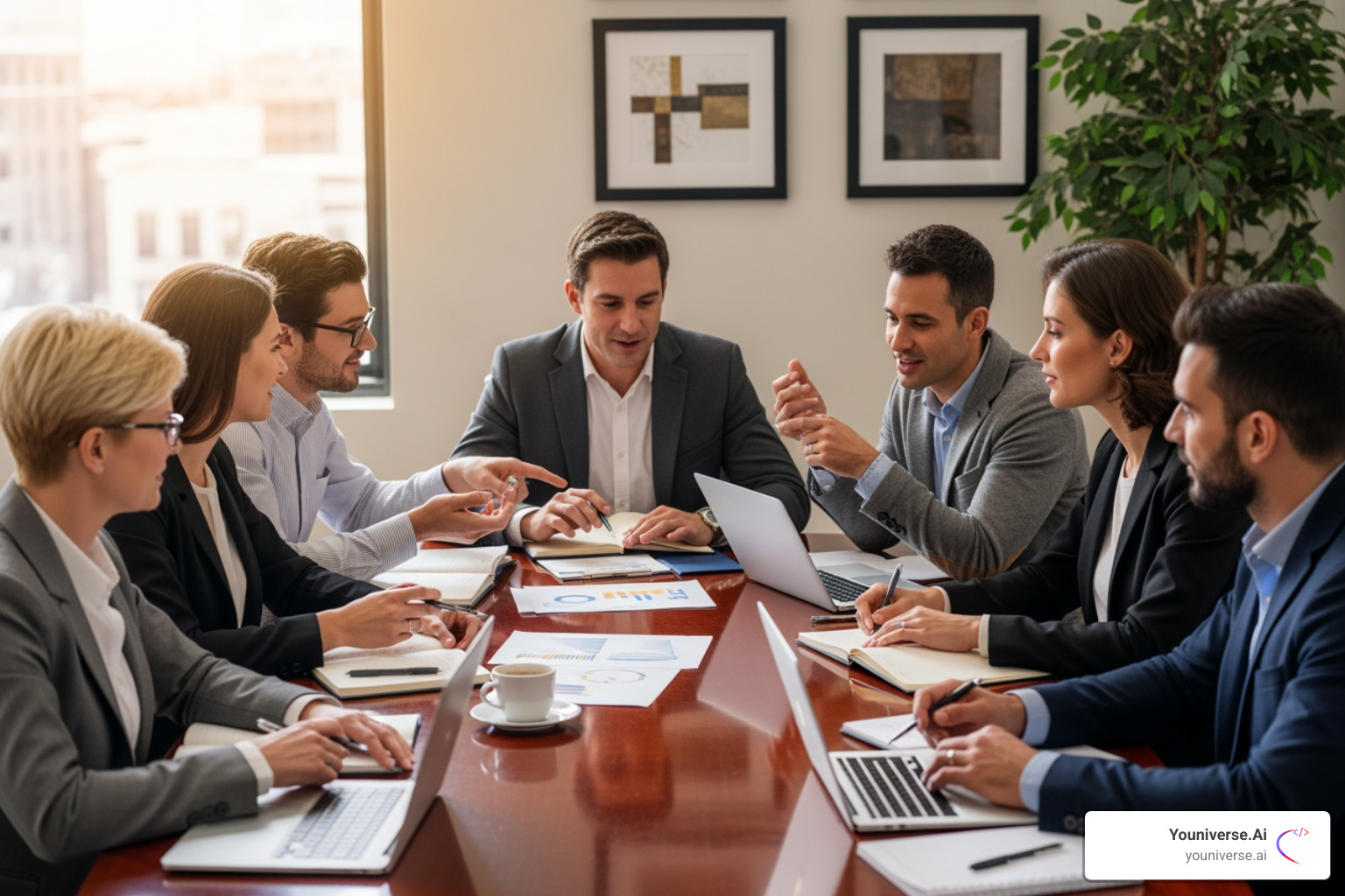 a diverse group of small business owners collaborating around a table - small business web hosting companies