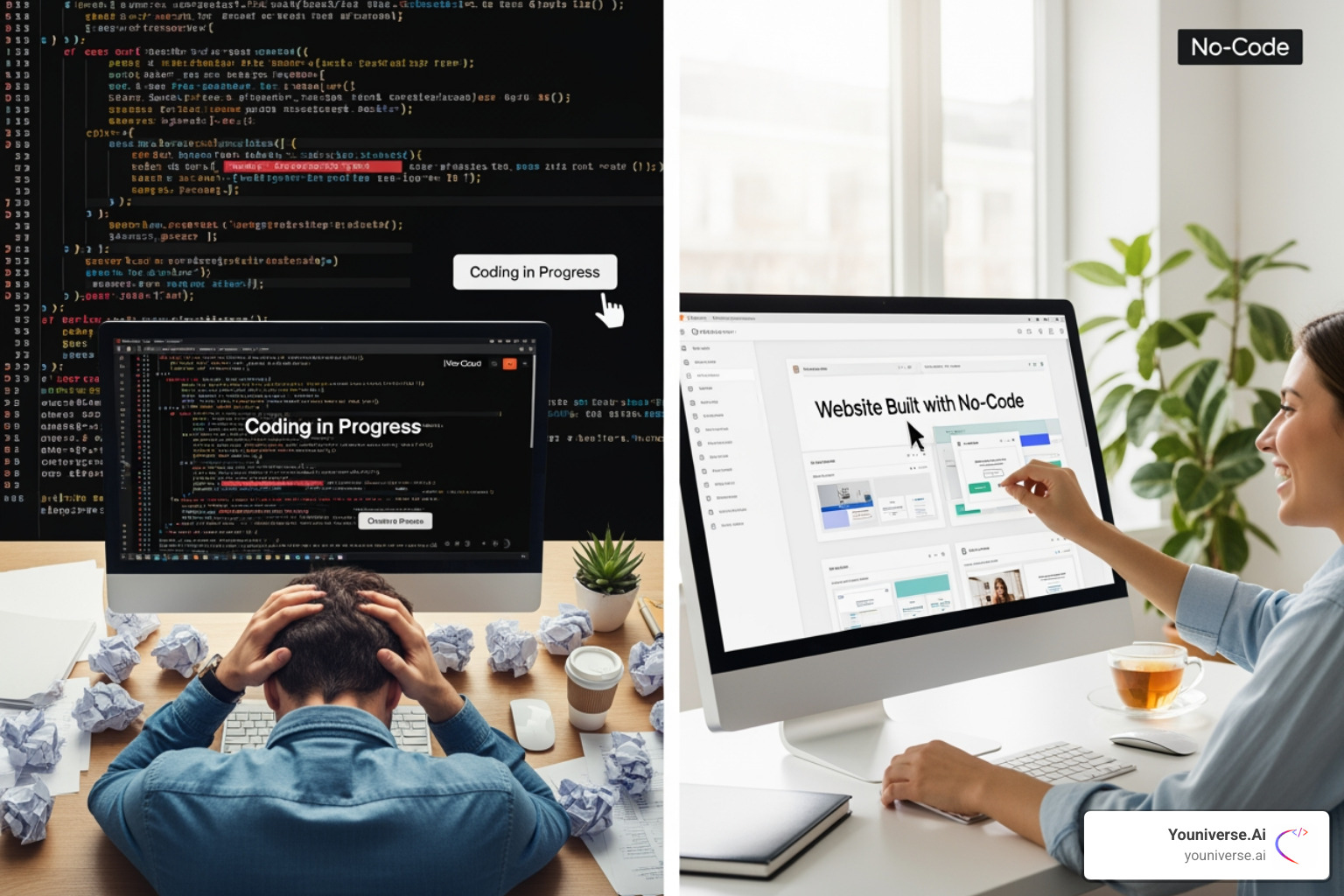 AI chat interface generating website sections - no code website builder AI chat interface generating website sections - no code website builder