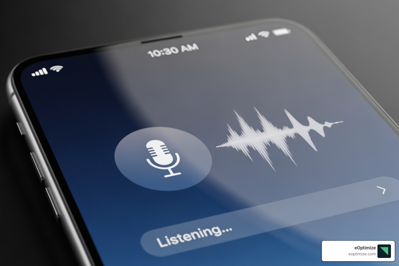 smartphone displaying a voice assistant interface - Optimize voice search