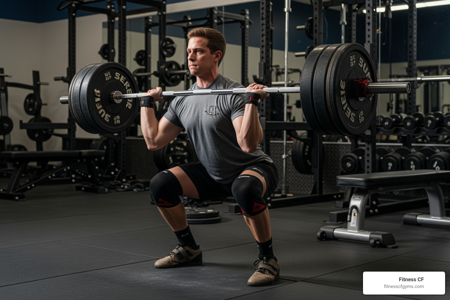 of someone performing a compound exercise like a squat or deadlift - build muscle lose fat workout plan