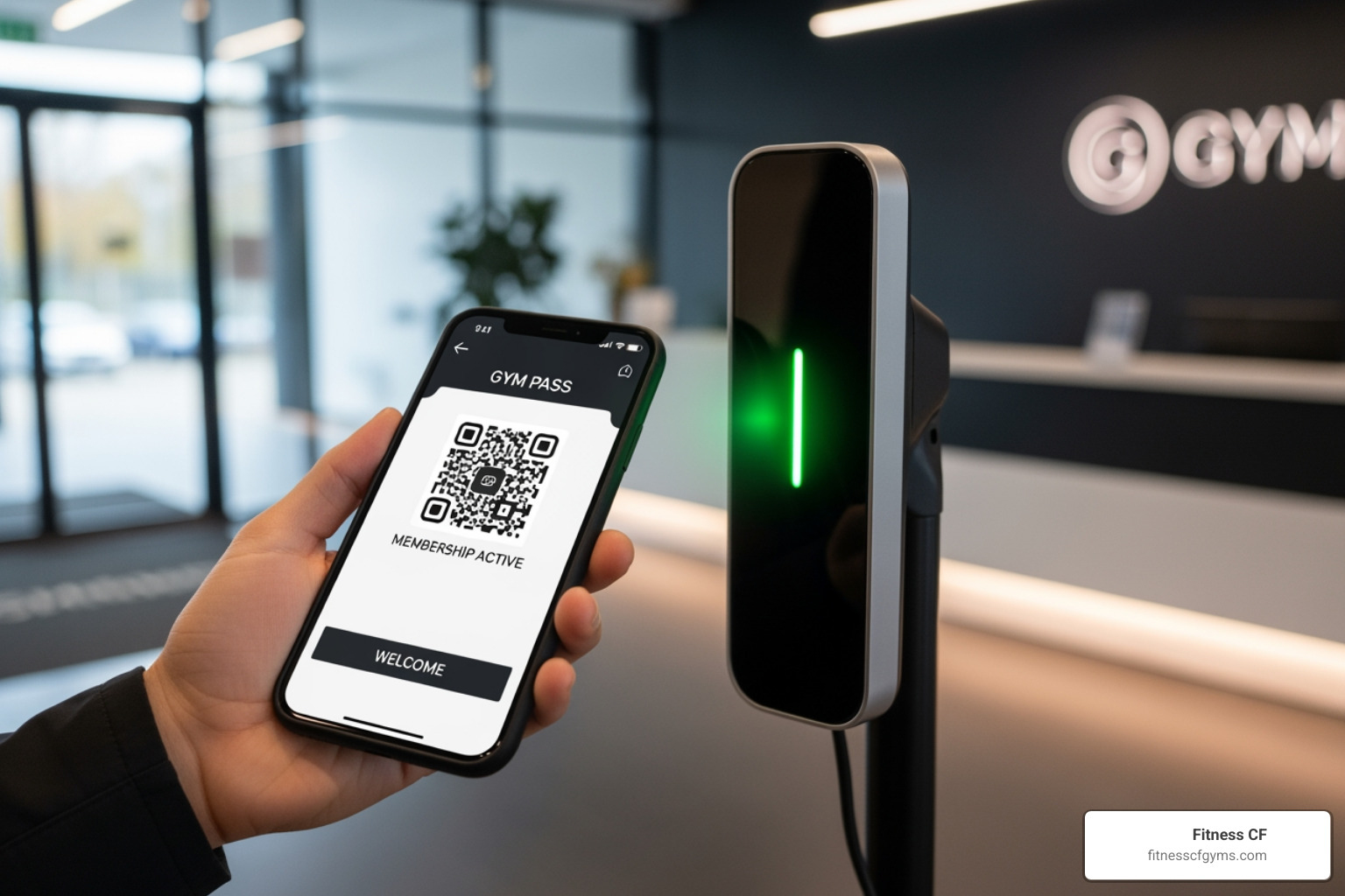 person scanning a gym pass on their phone - does florida blue offer free gym membership