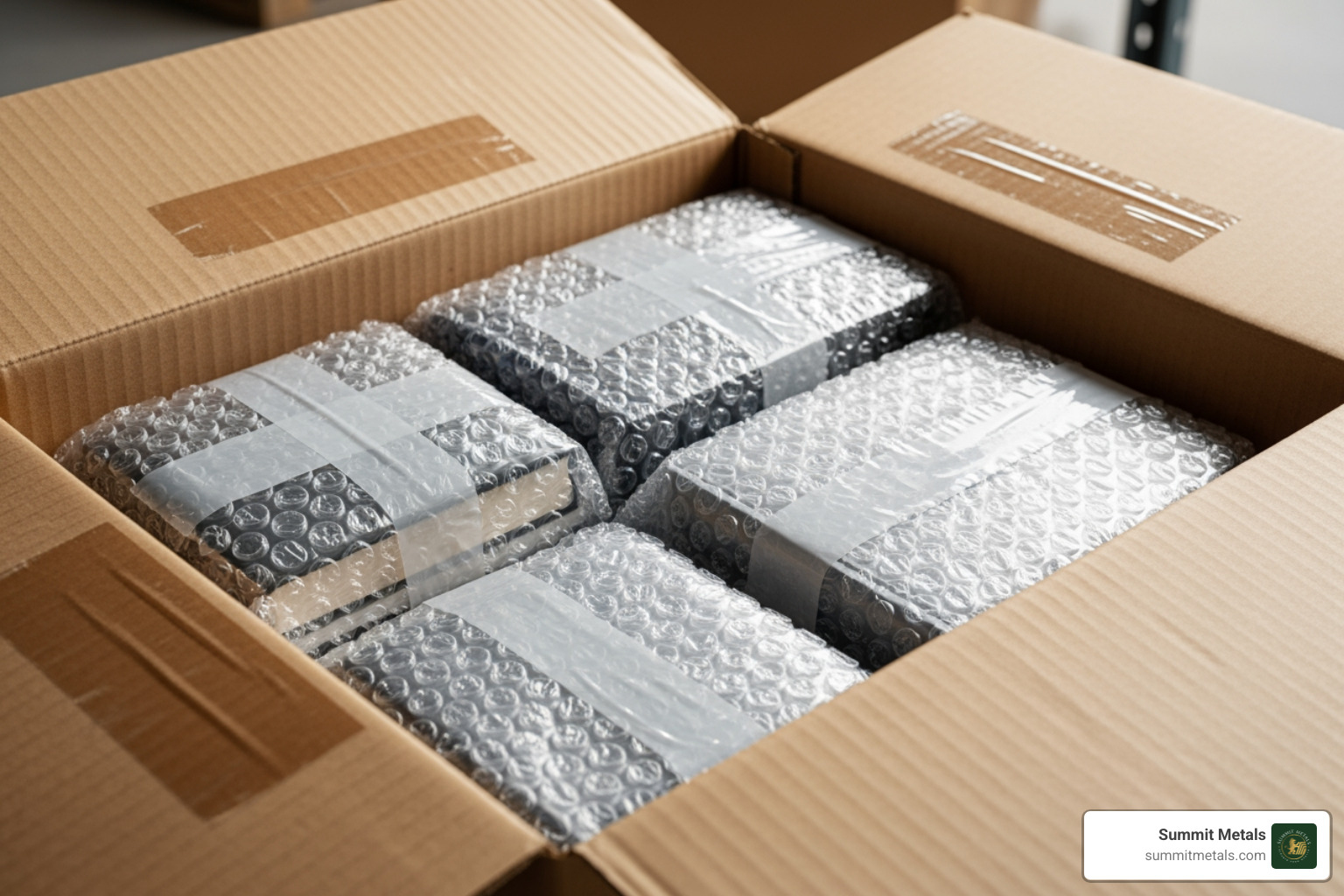A well-packaged box with bubble wrap and tape - where to sell gold and silver coins