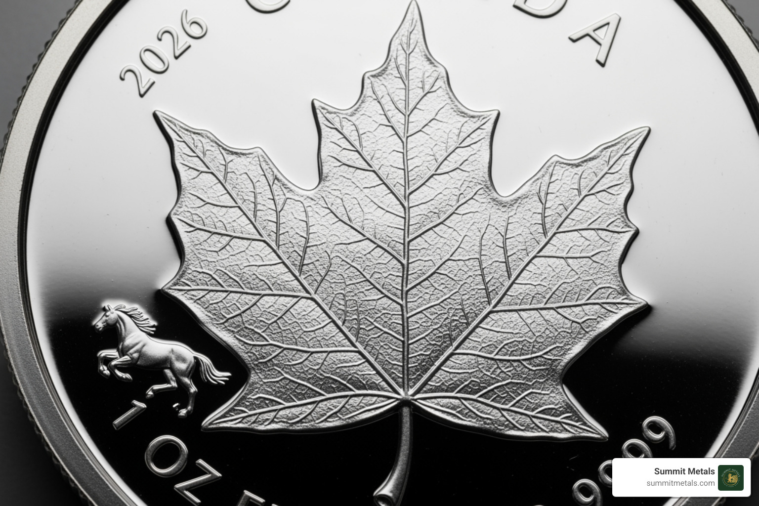 2026 Treasured Silver Maple Leaf with Horse Privy Mark - 2026 1oz silver coin