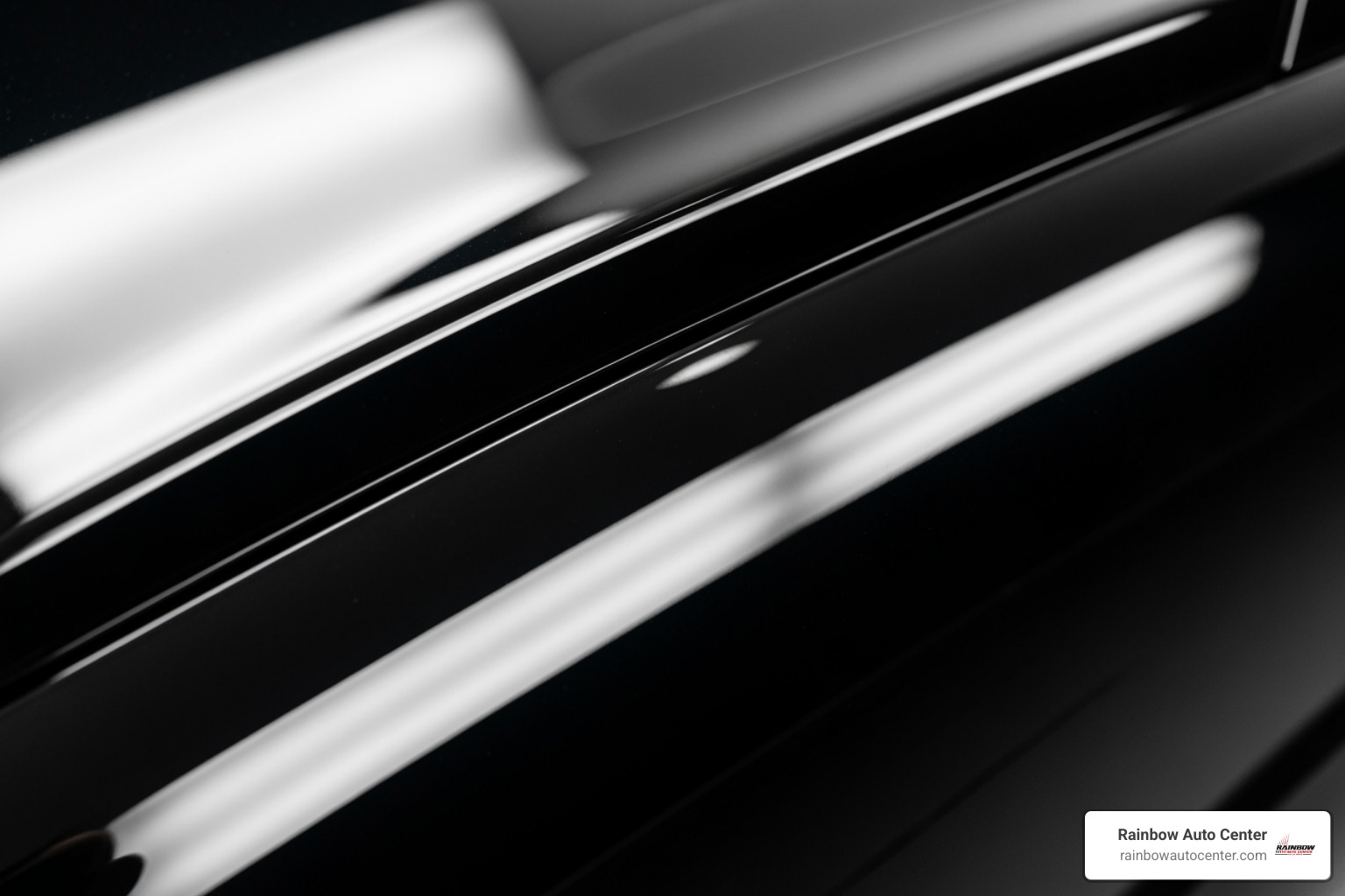 A pristine car finish reflecting light perfectly - local dent removal