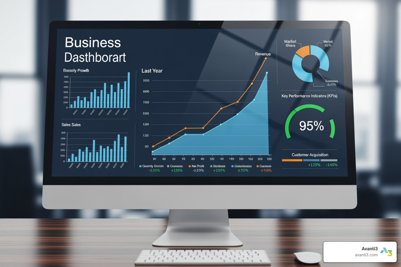 business dashboard showing positive growth - AI powered personalization