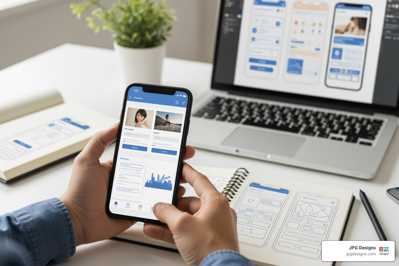 mobile interface with clear visual hierarchy and large touch targets - designing for mobile