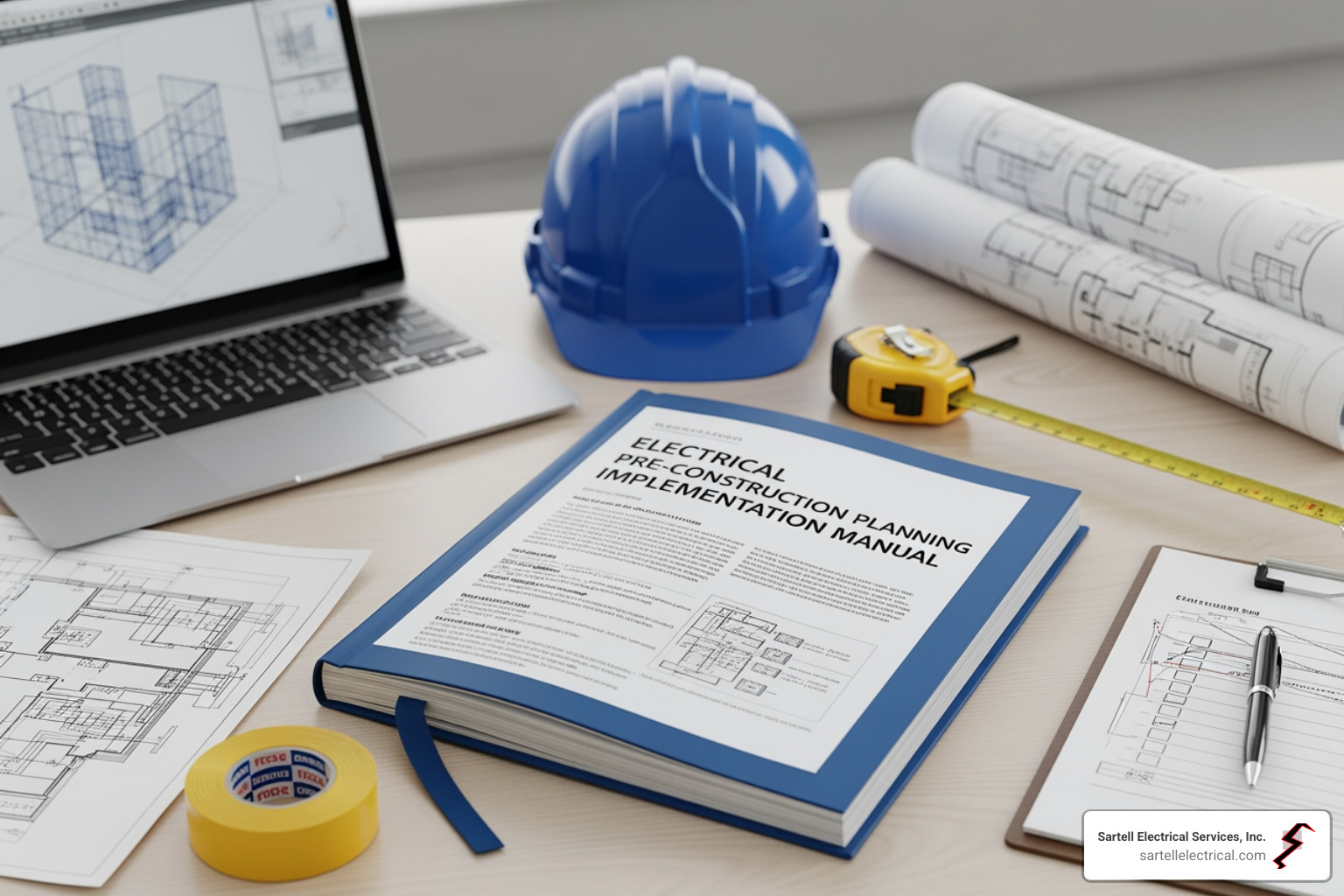 The cover of the Electrical Pre-Construction Planning Process Implementation Manual - electrical pre-construction planning implementation manual