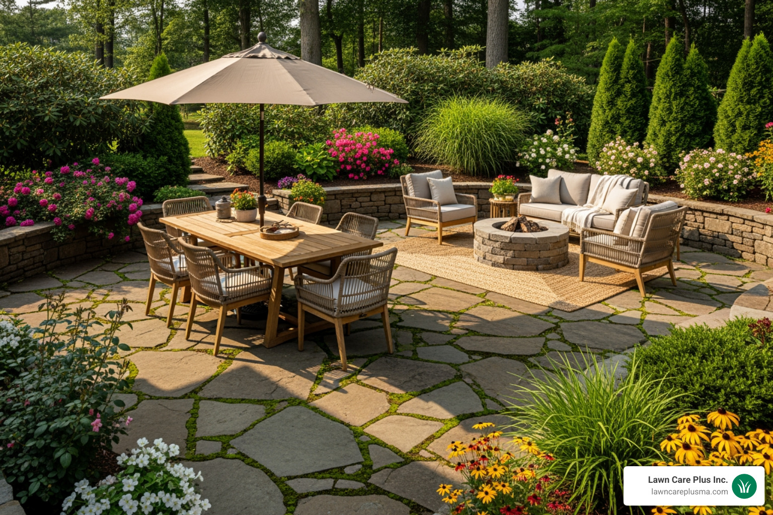 rustic flagstone patio - backyard patio cost