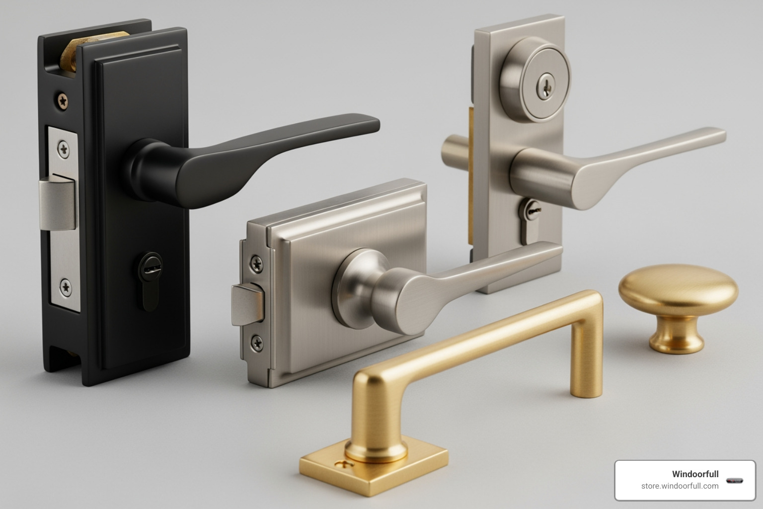 a variety of hardware finishes like matte black, brushed nickel, and polished brass - French door hardware a variety of hardware finishes like matte black, brushed nickel, and polished brass - French door hardware