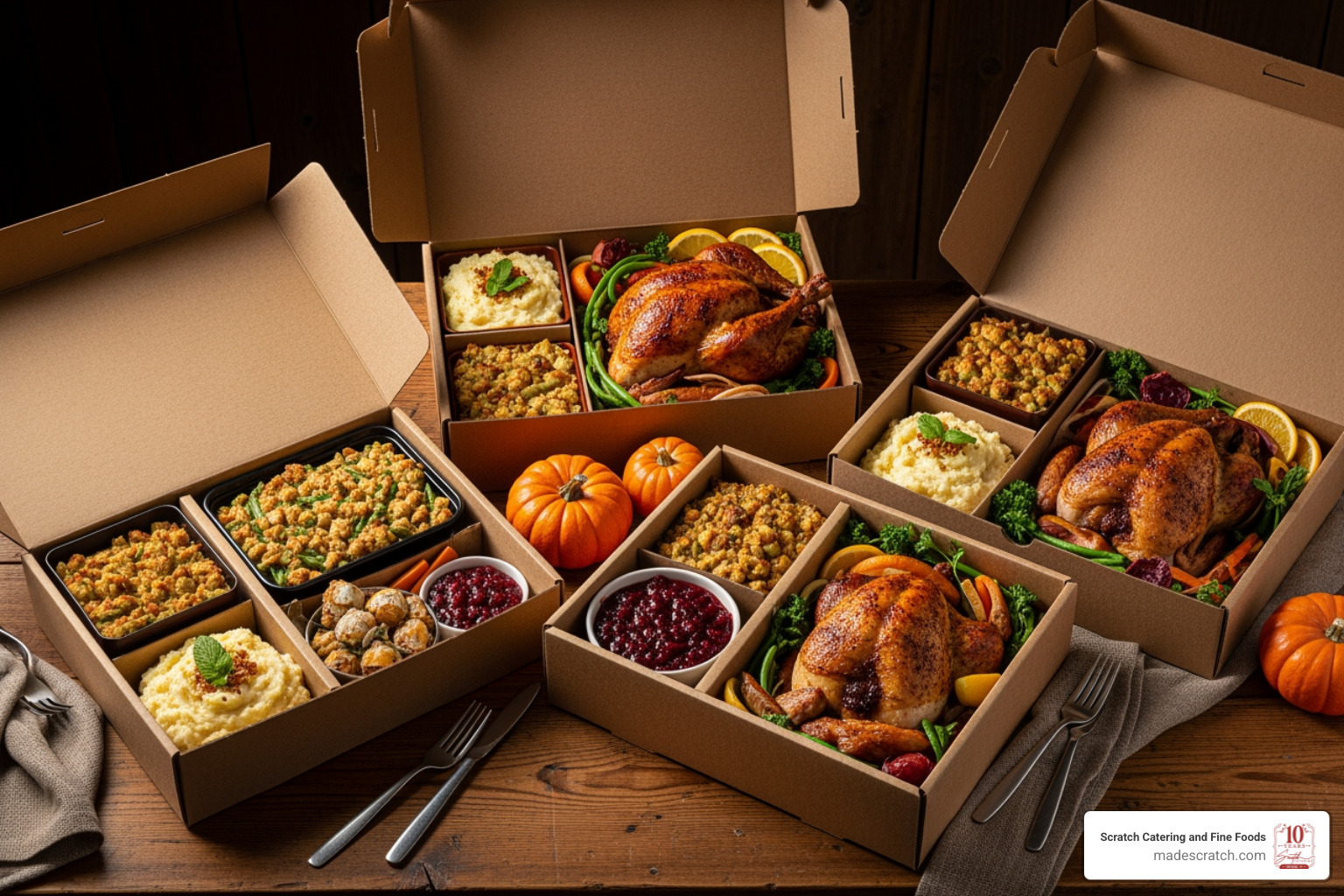 Diverse Thanksgiving catering boxes - Thanksgiving catering Dallas