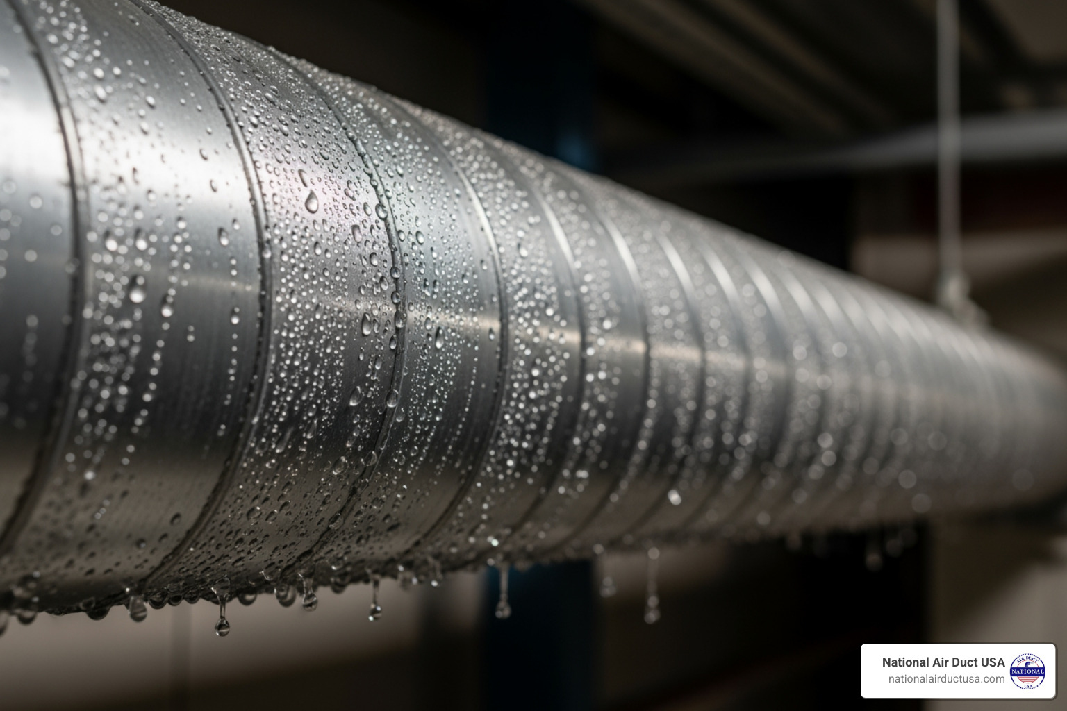 Condensation on an HVAC duct - mold in hvac ducts