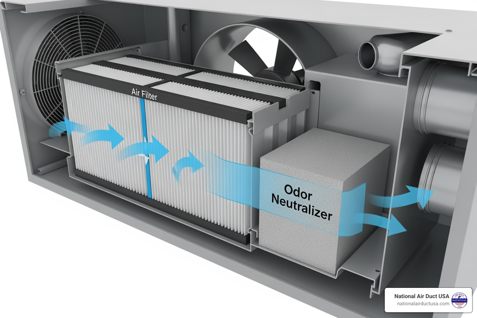 diagram showing correct placement of an odor block near the air filter - hvac deodorizer diagram showing correct placement of an odor block near the air filter - hvac deodorizer