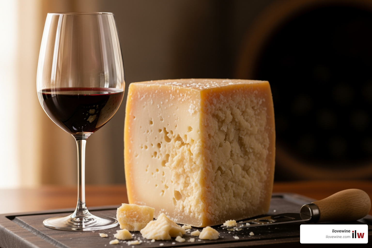 wine glass beside a block of aged cheese, emphasizing texture - Cheese and wine pairing wine glass beside a block of aged cheese, emphasizing texture - Cheese and wine pairing
