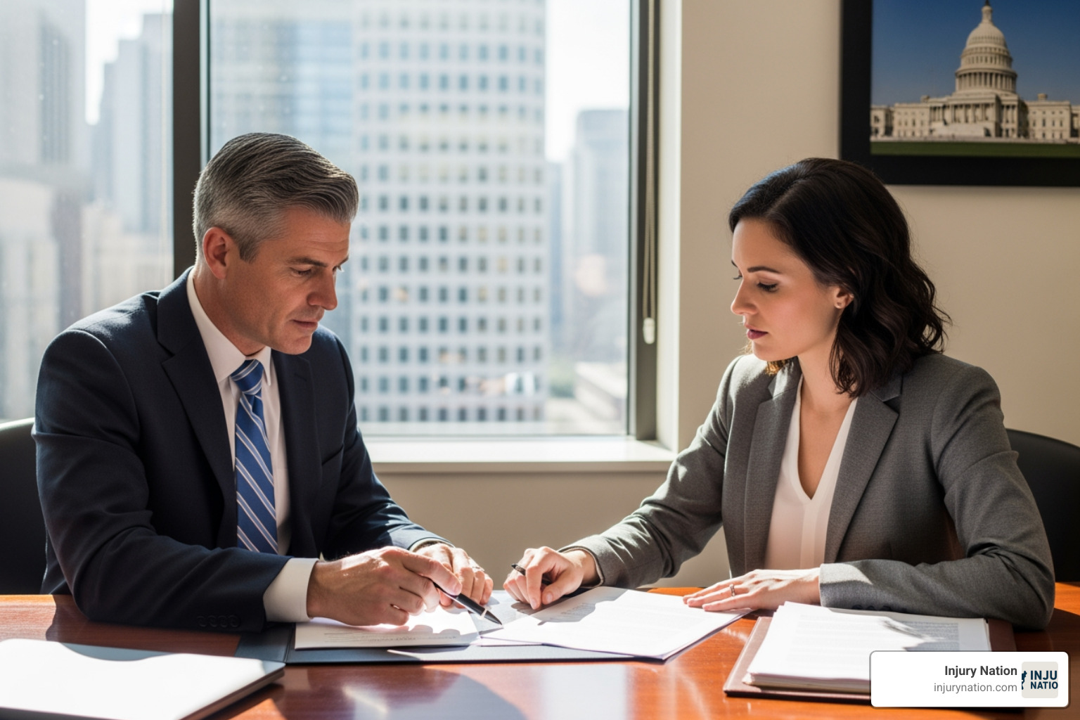 lawyer consulting client - Hotel injury lawyer