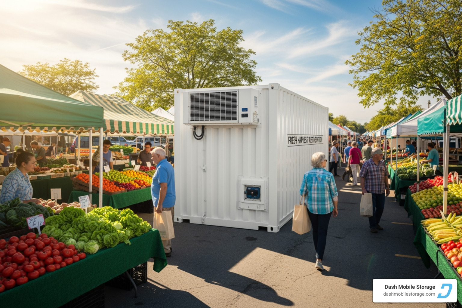refrigerated container at an outdoor festival or farmer's market - refrigerated storage container rental refrigerated container at an outdoor festival or farmer's market - refrigerated storage container rental