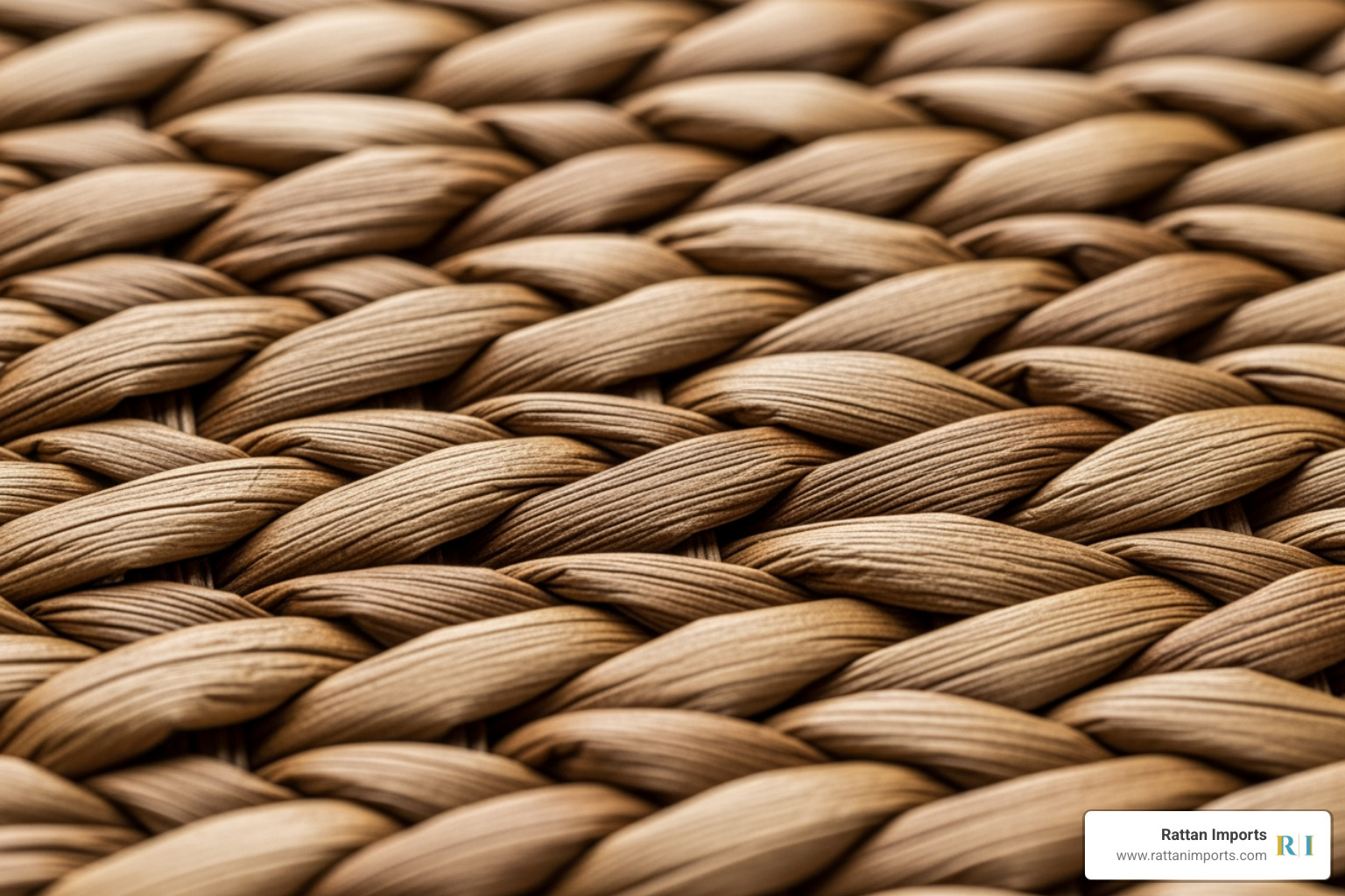 close-up of intricate rattan weave - Rattan coffee table