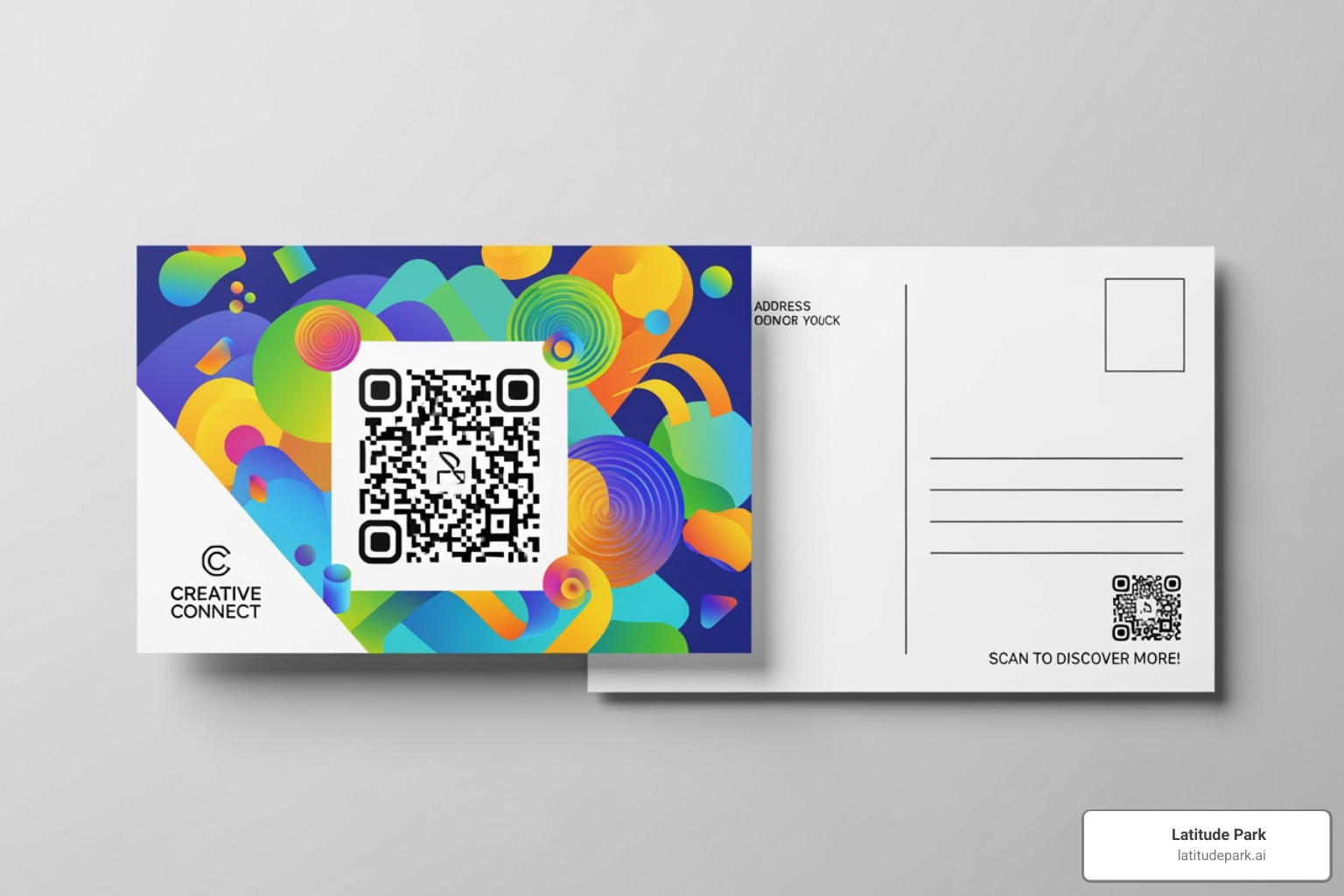 creative direct mail postcard with a QR code - ads for local creative direct mail postcard with a QR code - ads for local