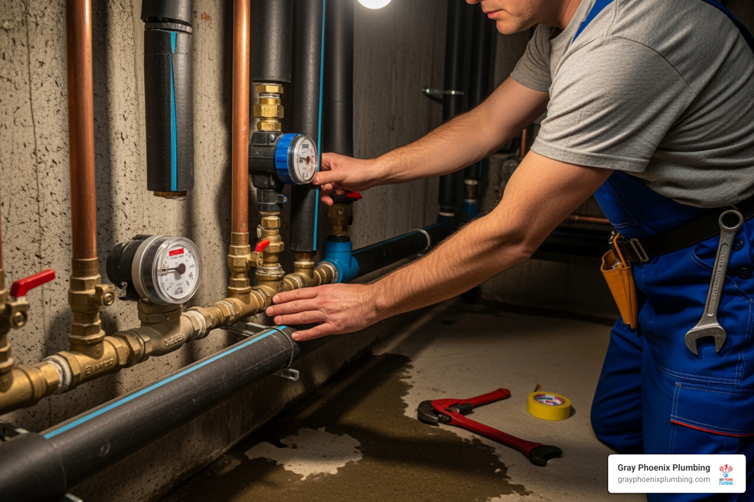 plumber assessing main water line - Halo 5 water system cost plumber assessing main water line - Halo 5 water system cost