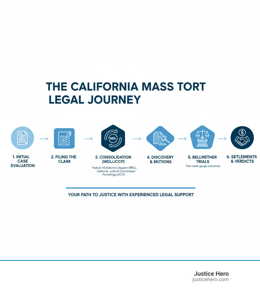 Mass tort legal process infographic - mass tort lawyer California infographic 
